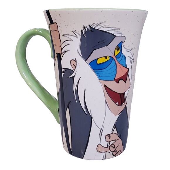 RETIRED DISNEY STORE Rafiki Baby Simba LION KING Tall Coffee Tea Mug 16oz - Picture 1 of 9